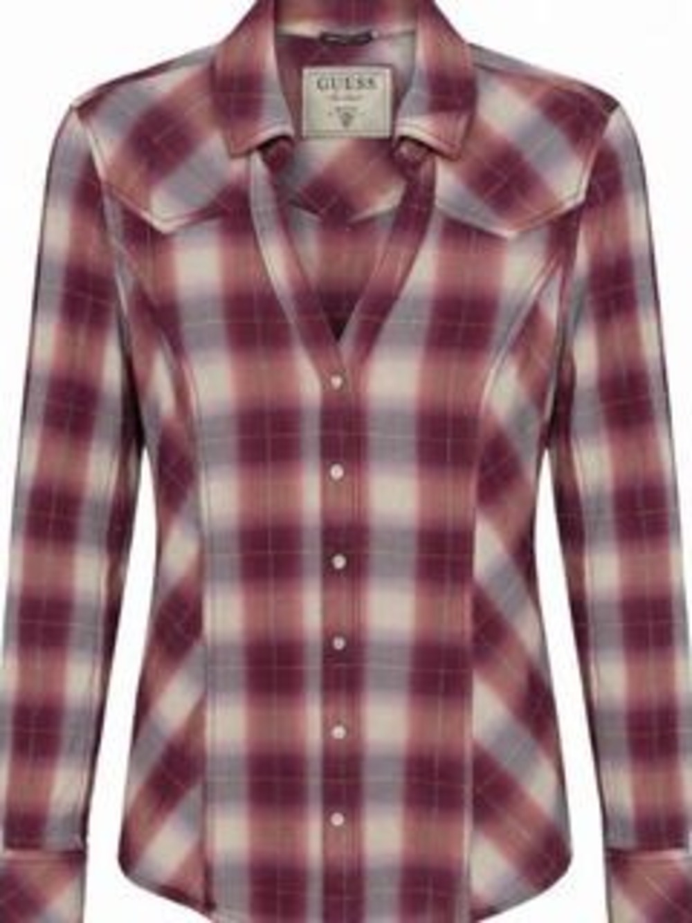 Guess Plaid Button Down Shirt Women's L Red Large